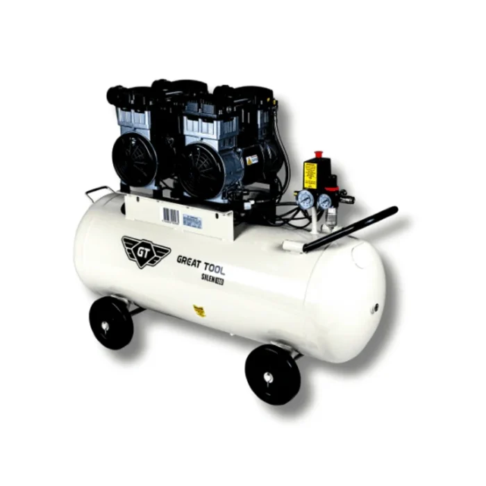 Compressor Silencioso Isento De Óleo 100L 4HP 230V GREAT TOOL GTCP010000CMS